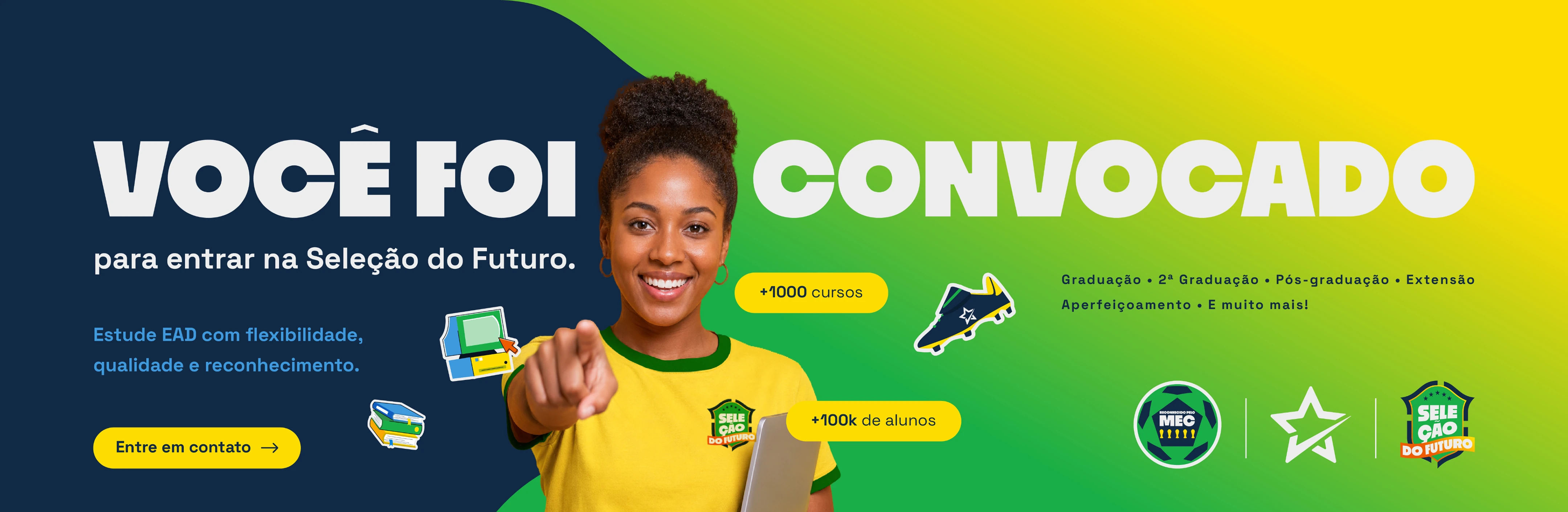 Campanha da Copa 2026 da Unifahe - Você foi convocado para entrar na Seleção do Futuro